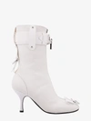 Jw Anderson Punk Leather Ankle Boots In White