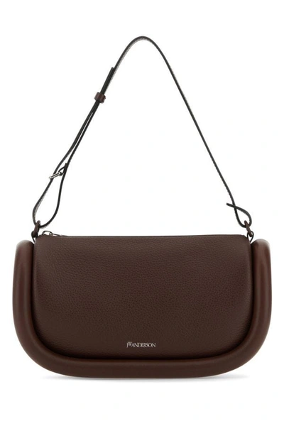 Jw Anderson Woman Brown Leather Bumper 15 Shoulder Bag