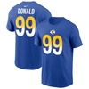 Nike Men's Aaron Donald Royal Los Angeles Rams Name And Number T-shirt In Royal