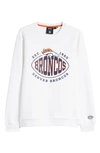 Hugo Boss Men's Boss X Nfl Cotton-blend Sweatshirt With Collaborative Branding In Broncos Open White