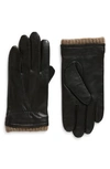 NORDSTROM LEATHER CASHMERE CUFF GLOVES