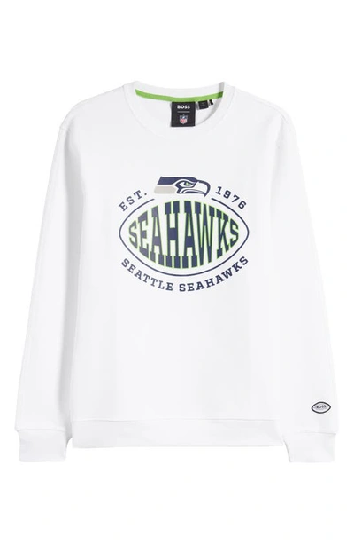 Hugo Boss Boss X Nfl Crewneck Sweatshirt In Seahawks Natural