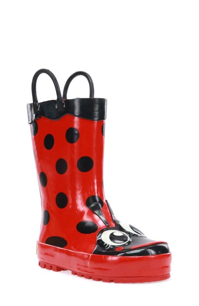 Western Chief Kids' Ladybug Waterproof Rain Boot In Red