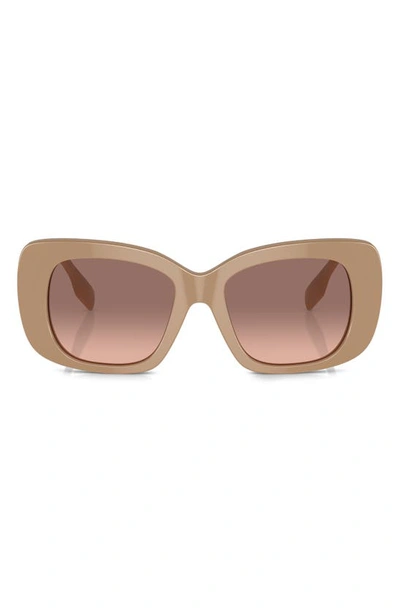 Burberry Logo Acetate Square Sunglasses In Beige