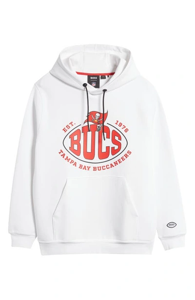 Hugo Boss Boss X Nfl Touchback Graphic Hoodie In Tampa Bay Buccaneers White