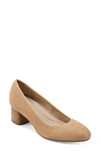 Earth Women's Rellia Block Heel Ballet Pumps In Light Natural Suede