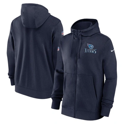 Nike Tennessee Titans Sideline Club Menâs  Men's Nfl Full-zip Hoodie In Blue