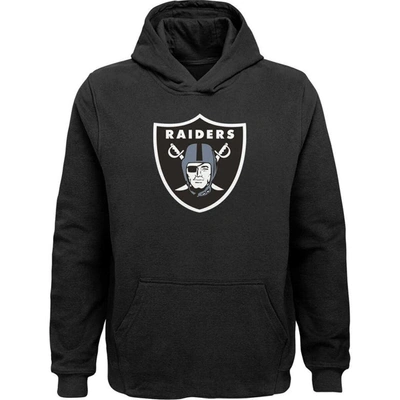 Outerstuff Kids' Big Boys Black Las Vegas Raiders Team Logo Pullover Hoodie