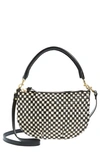 CLARE V PETIT MOYEN WOVEN LEATHER MESSENGER BAG