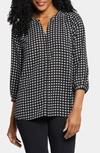 Nydj High-low Crepe Blouse In Dorothy Dots