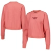 League Collegiate Wear Women's  Coral Florida State Seminoles Timber Cropped Pullover Sweatshirt In Coral