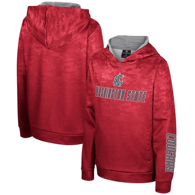 COLOSSEUM YOUTH COLOSSEUM CRIMSON WASHINGTON STATE COUGARS HIGH VOLTAGE PULLOVER HOODIE