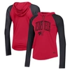 UNDER ARMOUR UNDER ARMOUR RED TEXAS TECH RED RAIDERS GAMEDAY MESH PERFORMANCE RAGLAN HOODED LONG SLEEVE T-SHIRT