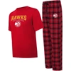 College Concepts Men's  Red, Black Atlanta Hawks Arctic T-shirt And Pajama Pants Sleep Set In Red