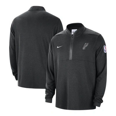 NIKE NIKE BLACK SAN ANTONIO SPURS AUTHENTIC PERFORMANCE HALF-ZIP JACKET