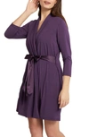 FLEUR'T ICONIC SHORT KNIT ROBE WITH SATIN TIE
