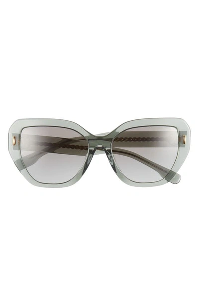 Tory Burch Women's Miller 55mm Oversized Cat-eye Sunglasses In Green/gray Gradient
