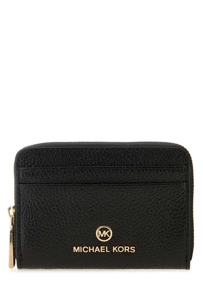 Michael Michael Kors Grainy Leather Wallet In Black