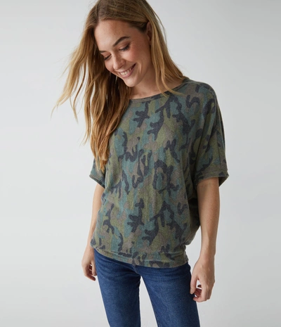 Michael Stars Ellie Elbow Sleeve Top In Camo