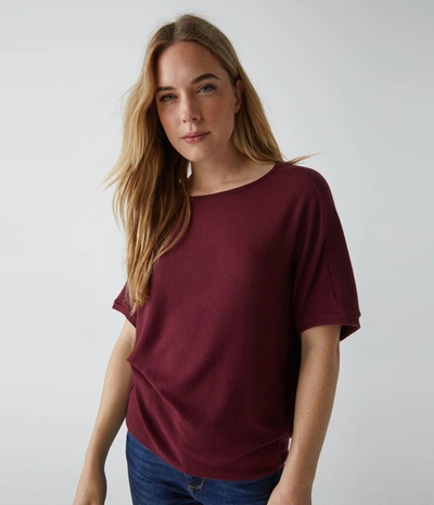 Michael Stars Ellie Elbow Sleeve Top In Auburn