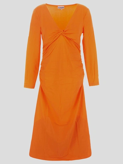 Ganni Dresses In Vibrantorange
