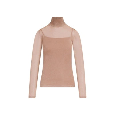 Max Mara Ilde Lurex Top Sweater In Nude &amp; Neutrals