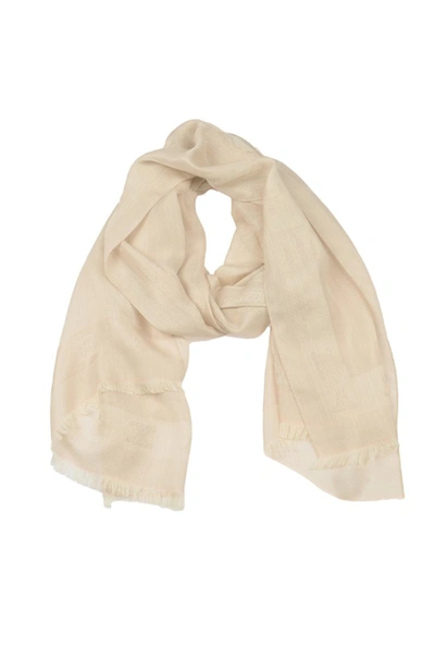 Max Mara Fringed Edge Logo Embroidered Scarf In Pink