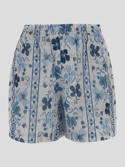 See By Chloé See By Chloe Printed Linen Blend Shorts In Multi-colored