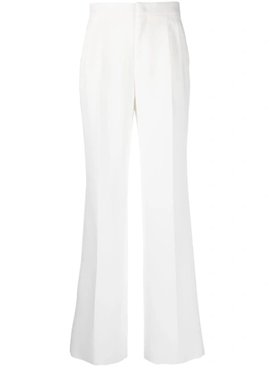 Tagliatore High-waisted Flared Trousers In 800 Bianco
