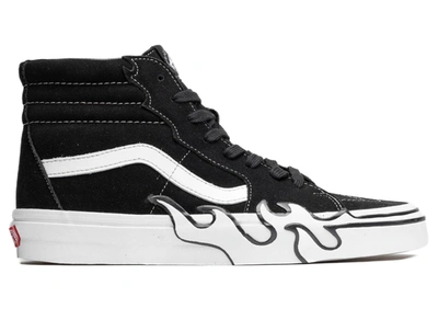 Vans Sk8-hi Flame Suede Sneakers In Black/white