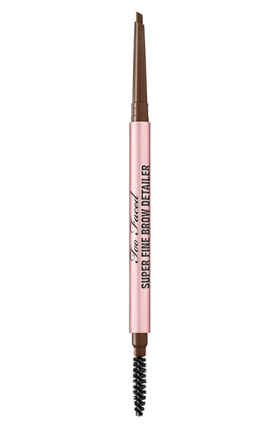 Too Faced Super Fine Brow Detailer Eyebrow Pencil Dark Brown 0.002 oz/ 0.057 In Dark Brown