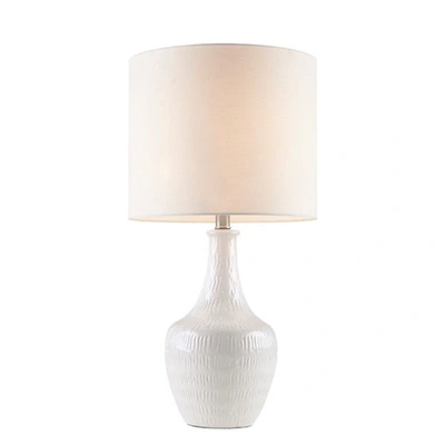 Home Outfitters White Ceramic Table Lamp, Great For Bedroom, Living Room, Modern/contemporary