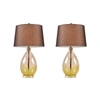 HOME OUTFITTERS GOLD GLASS TABLE LAMP - 2PC SET, GREAT FOR BEDROOM, LIVING ROOM, TRANSITIONAL