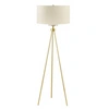HOME OUTFITTERS GOLD TRIPOD FLOOR LAMP, GREAT FOR BEDROOM, LIVING ROOM, MODERN/CONTEMPORARY