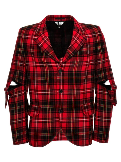 COMME DES GARCONS BLACK COMME DES GARÇONS BLACK CHECK SINGLE-BREASTED BLAZER