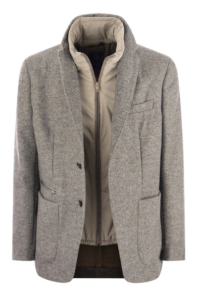 Fay Two-button Double Jacket In Grey
