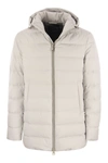 Herno Medium Hooded Down Jacket In Ice