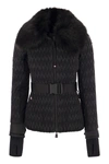 Moncler Plantrey Hooded Belted Faux Fur-trimmed Quilted Shell Down Jacket In Black