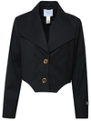 Patou Cut-out Cropped Jacket In Black