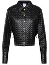Patou Quilted Cropped Bomber Jacket In Black