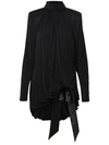 Saint Laurent Draped Viscose Dress In Black