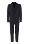 Tagliatore Wool And Cashmere Double-breasted Suit In Blue