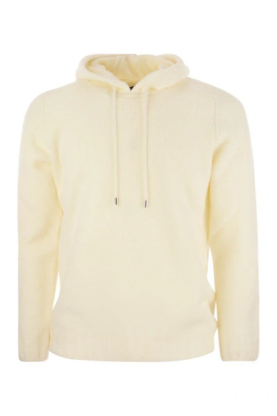Tagliatore Wool Pullover With Hood In Cream
