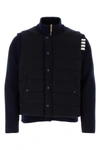 Thom Browne Blue Virgin Wool Jackets In Navy