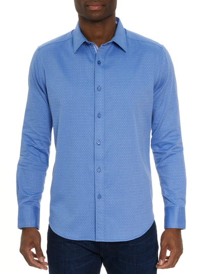 Robert Graham Metro Long Sleeve Button Down Shirt In Blue