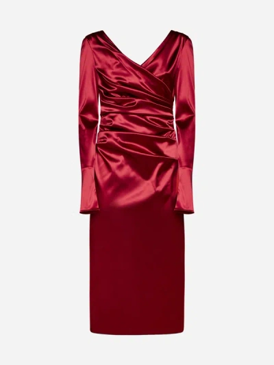 Dolce & Gabbana Draped Dress In Red