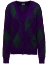 Burberry Argyle Wool Cardigan In Violet