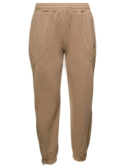 BLUEMARBLE BEIGE SWEATPANTS WITH LOGO PATCH IN COTTON MAN