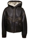 GIORGIO BRATO BLACK SHEARLING JACKET WITH ZIP FASTENING IN LEATHER WOMAN