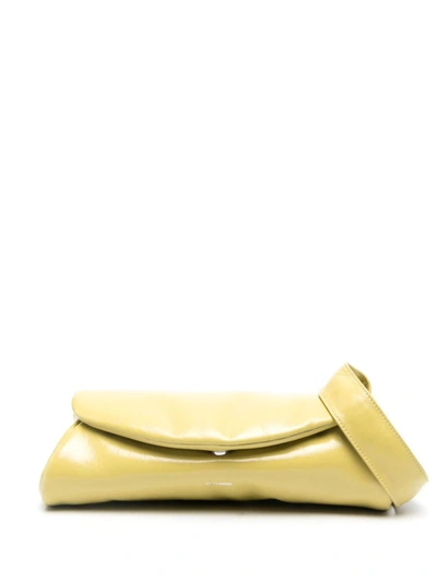 Jil Sander Fashion Cannolo Padded Large Leather Shoulder Bag In Yellow